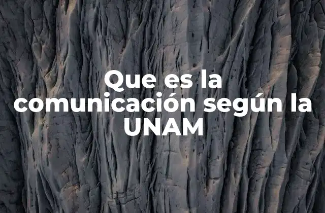 Que es la Comunicación según la Unam