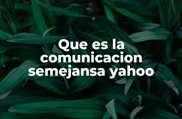 Que es la Comunicacion Semejansa Yahoo