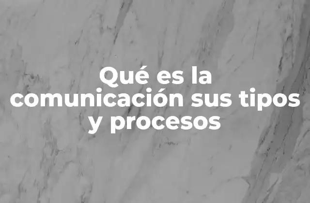 Qué es la Comunicación Sus Tipos y Procesos