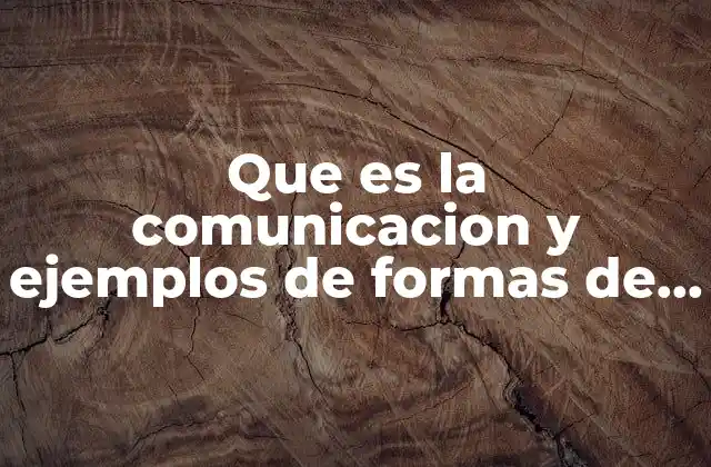 Que es la Comunicacion y Ejemplos de Formas de Comunicarse