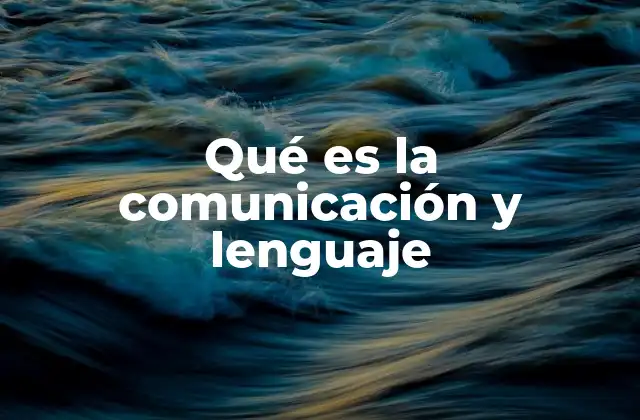 Qué es la Comunicación y Lenguaje