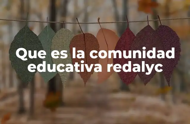 Que es la Comunidad Educativa Redalyc