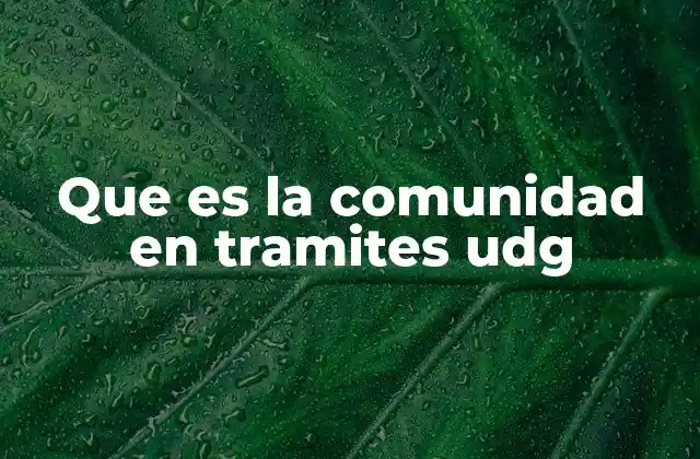 Que es la Comunidad en Tramites Udg