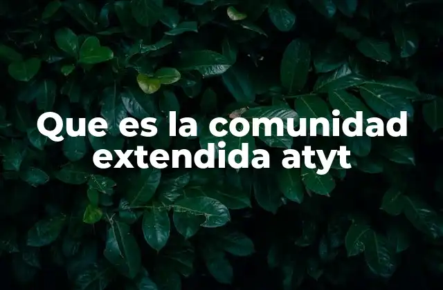 Que es la Comunidad Extendida Atyt