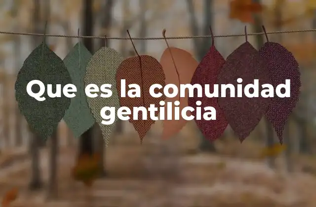 Que es la Comunidad Gentilicia