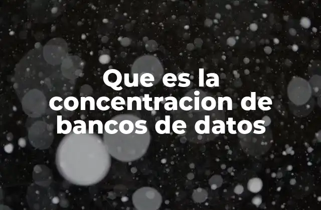 Que es la Concentracion de Bancos de Datos
