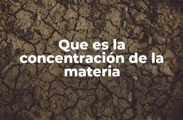 Que es la Concentración de la Materia