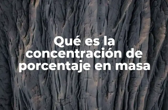 Qué es la Concentración de Porcentaje en Masa