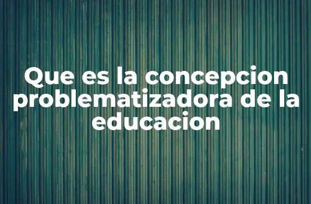Que es la Concepcion Problematizadora de la Educacion