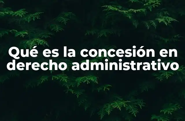 Qué es la Concesión en Derecho Administrativo