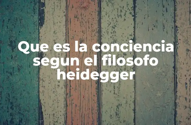 Que es la Conciencia Segun el Filosofo Heidegger