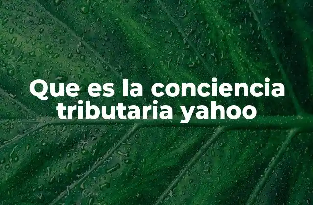 Que es la Conciencia Tributaria Yahoo