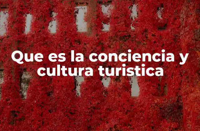Que es la Conciencia y Cultura Turistica