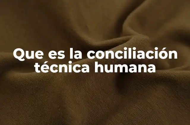 Que es la Conciliación Técnica Humana