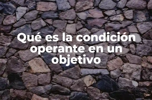 Qué es la Condición Operante en un Objetivo