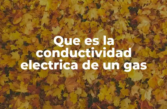 Que es la Conductividad Electrica de un Gas