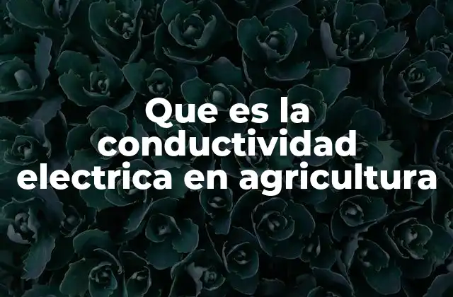 Que es la Conductividad Electrica en Agricultura