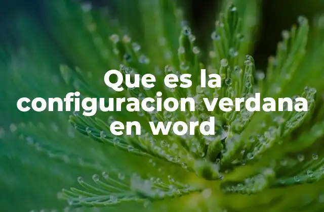Que es la Configuracion Verdana en Word