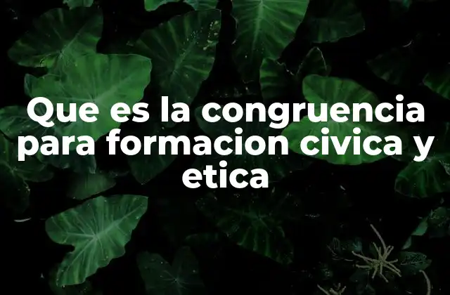Que es la Congruencia para Formacion Civica y Etica