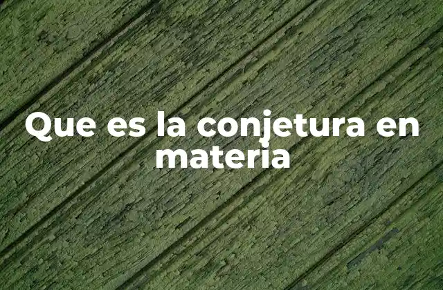 Que es la Conjetura en Materia 2 El papel de la conjetura en el desarrollo del conocimiento