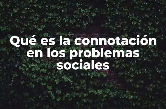 Qué es la Connotación en los Problemas Sociales