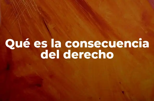 Qué es la Consecuencia Del Derecho