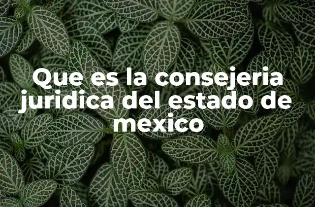 Que es la Consejeria Juridica Del Estado de Mexico