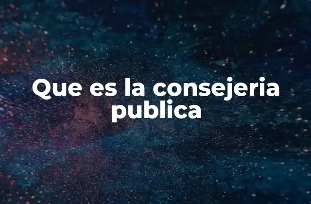 Que es la Consejeria Publica