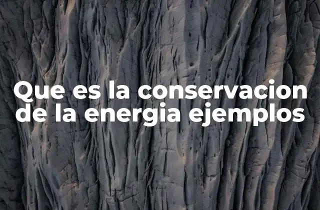 Que es la Conservacion de la Energia Ejemplos