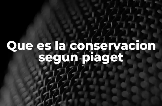 Que es la Conservacion Segun Piaget