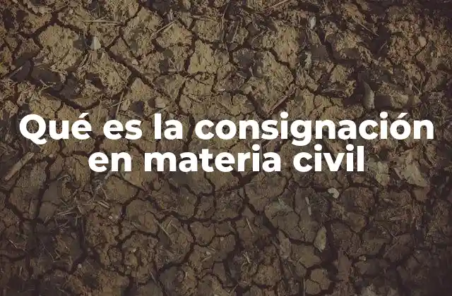 Qué es la Consignación en Materia Civil