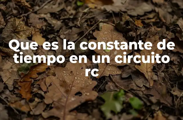 Que es la Constante de Tiempo en un Circuito Rc