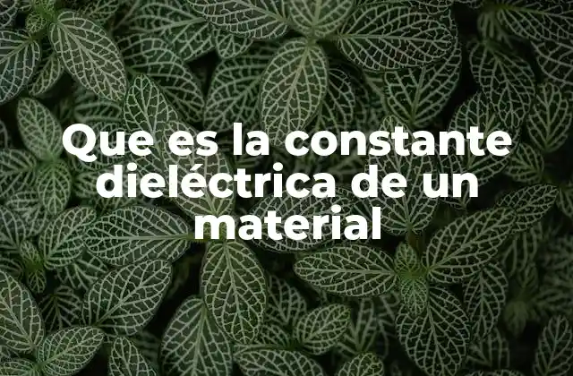 Que es la Constante Dieléctrica de un Material