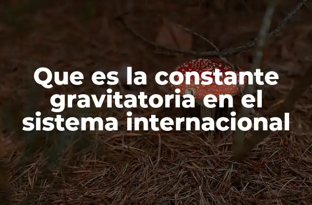 Que es la Constante Gravitatoria en el Sistema Internacional