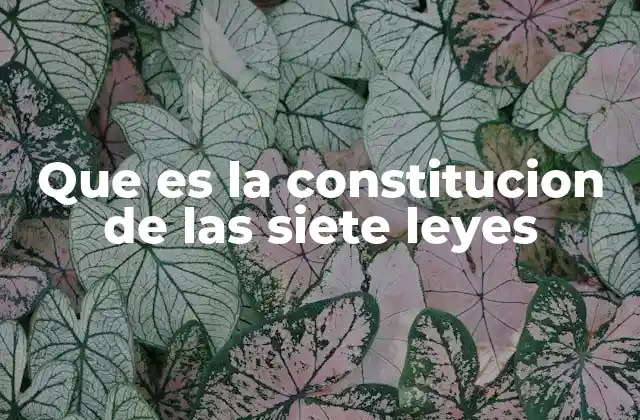 Que es la Constitucion de las Siete Leyes