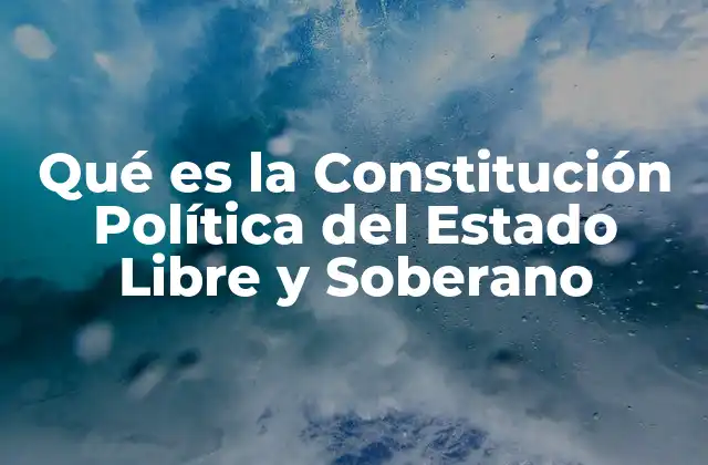 Qué es la Constitución Política Del Estado Libre y Soberano