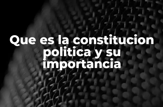 Que es la Constitucion Politica y Su Importancia