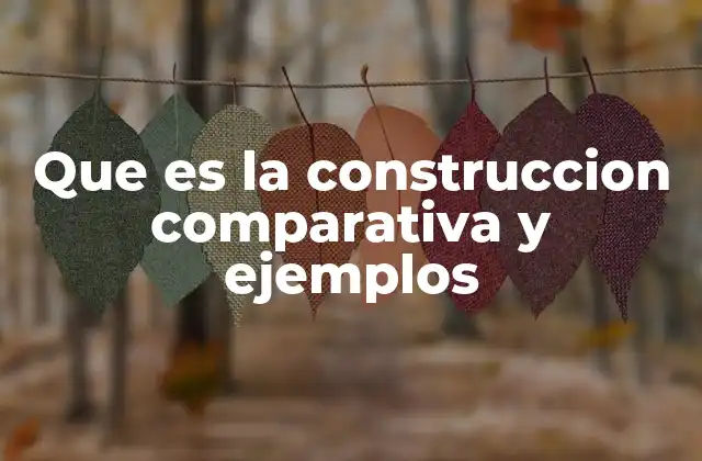 Que es la Construccion Comparativa y Ejemplos