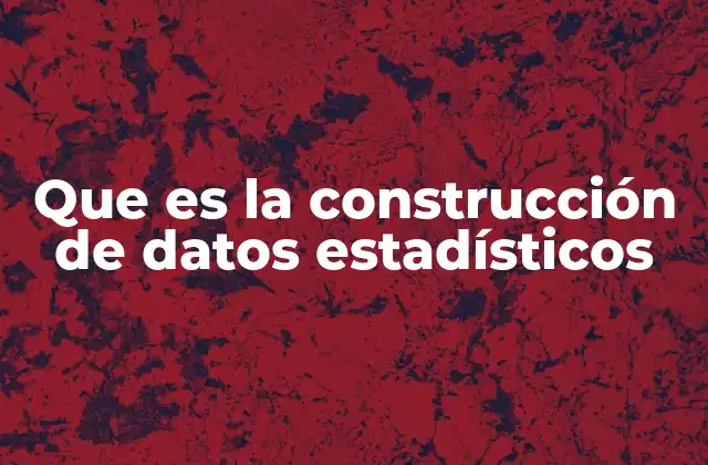 Que es la Construcción de Datos Estadísticos