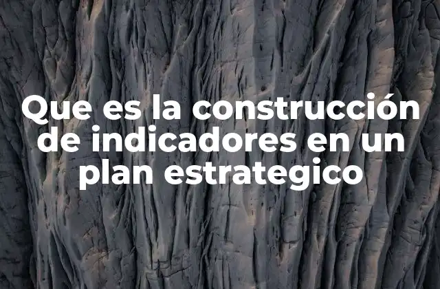 Que es la Construcción de Indicadores en un Plan Estrategico