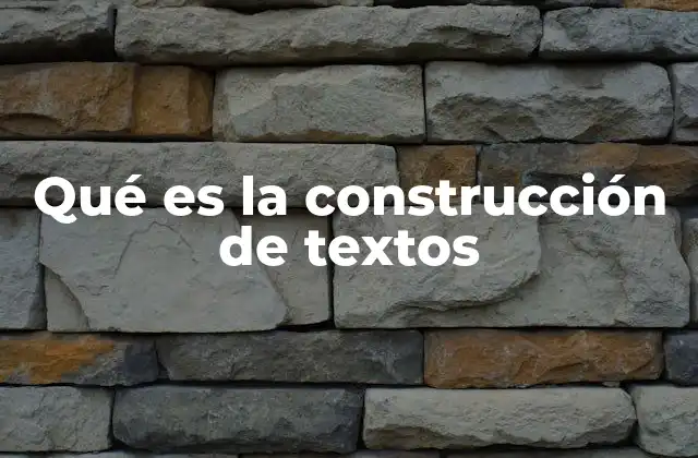 Qué es la Construcción de Textos