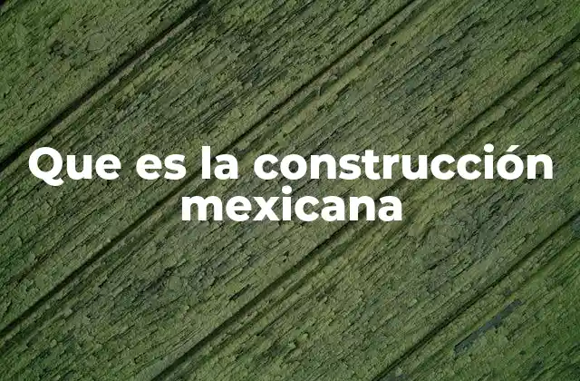 Que es la Construcción Mexicana