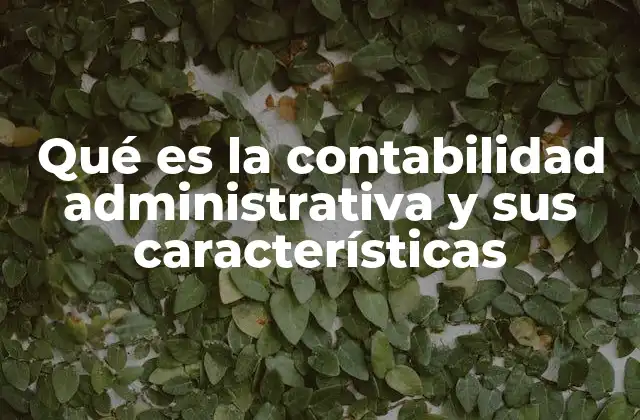 Qué es la Contabilidad Administrativa y Sus Características