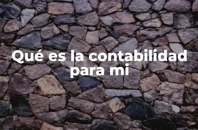 Qué es la Contabilidad para Mi