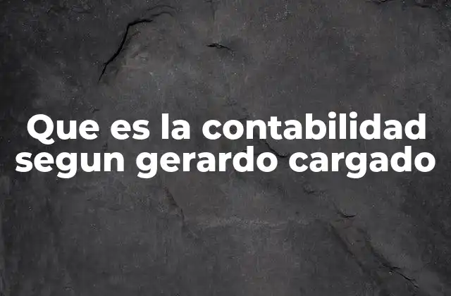 Que es la Contabilidad Segun Gerardo Cargado