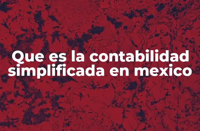 Que es la Contabilidad Simplificada en Mexico
