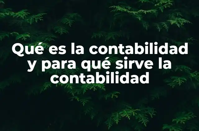 Qué es la Contabilidad y para Qué Sirve la Contabilidad
