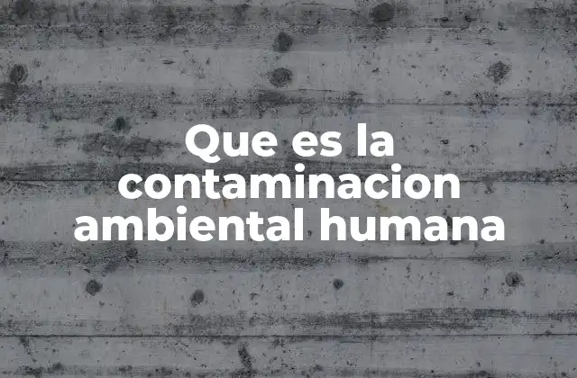 Que es la Contaminacion Ambiental Humana
