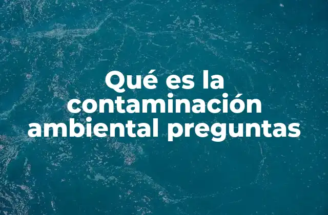Causas y fuentes de la contaminación ambiental