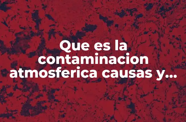 Que es la Contaminacion Atmosferica Causas y Consecuencias